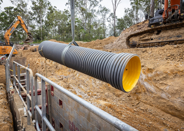 SewerMax installation in the trench